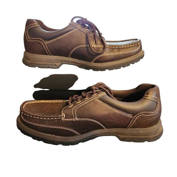 Thom McAn Koltrain Brown Lace-Up Moc Toe Mens Oxford Shoes Size 10.5 - Picture 1 of 5